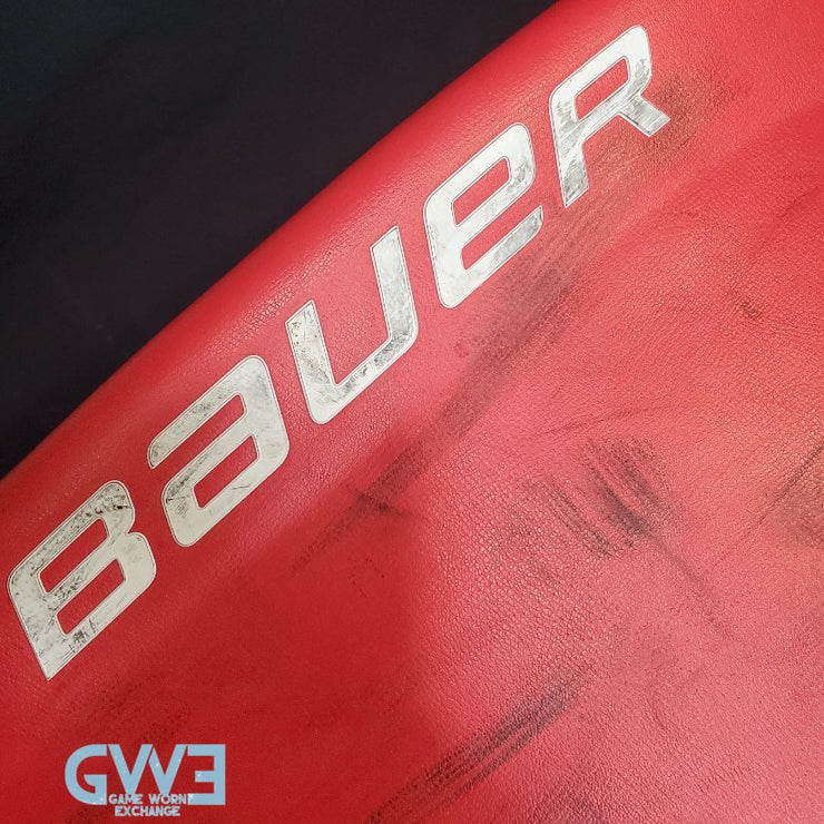 Jake Oettinger Game Worn Used Goalie Pads & Glove Set 2018-19 Boston University BU Last Season AS-03151