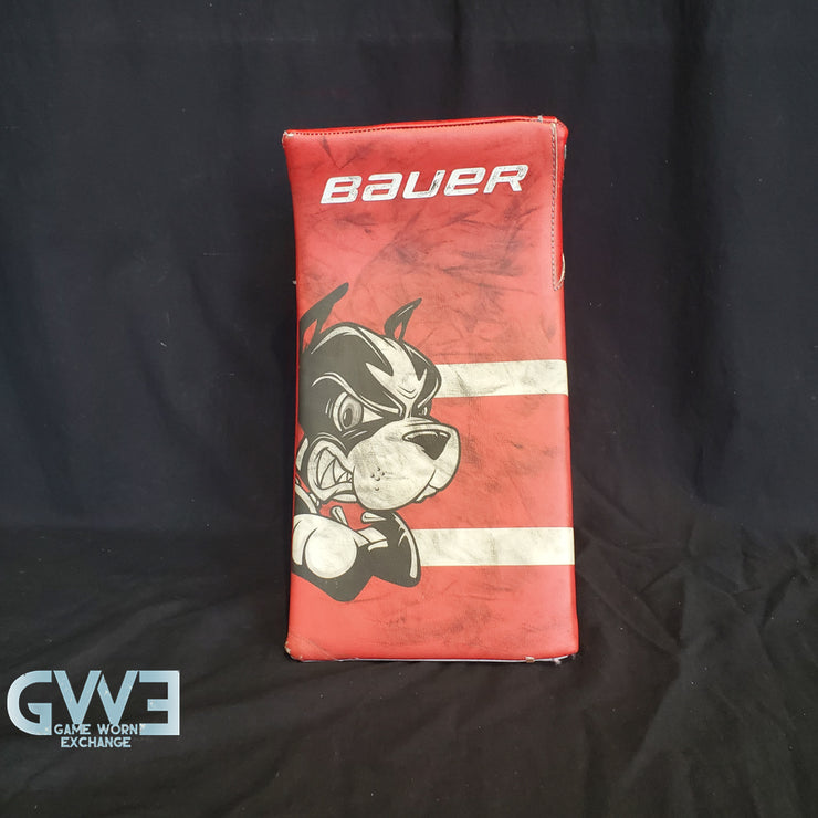Jake Oettinger Game Worn Used Goalie Pads & Glove Set 2018-19 Boston University BU Last Season AS-03151