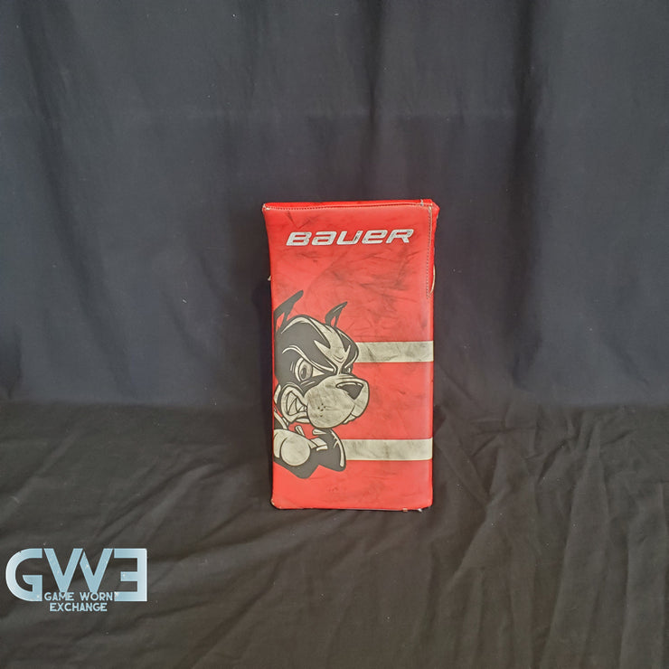 Jake Oettinger Game Worn Used Goalie Pads & Glove Set 2018-19 Boston University BU Last Season AS-03151