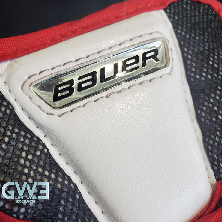Jake Oettinger Game Worn Used Goalie Pads & Glove Set 2018-19 Boston University BU Last Season AS-03151