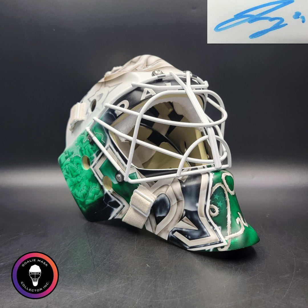 Jake Oettinger Signed Goalie Mask 2025 Dallas PLAYOFFS Signature Edition. Goalie Mask Collector.