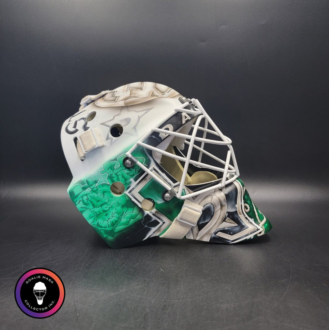 Jake Oettinger Unsigned Goalie Mask 2025 Dallas PLAYOFFS Tribute