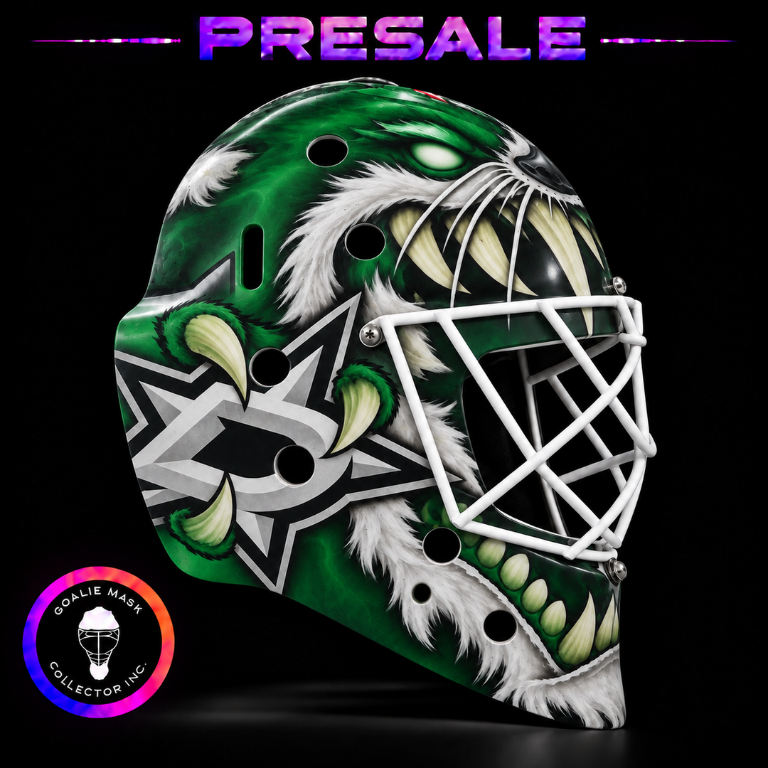 Presale: Jake Oettinger Goalie Mask Unsigned 2027 Dallas MAD OTTER Tribute