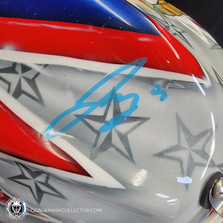 Jake Oettinger Signed Goalie Mask 2025 4 Nations Team USA Signature Edition Autographed