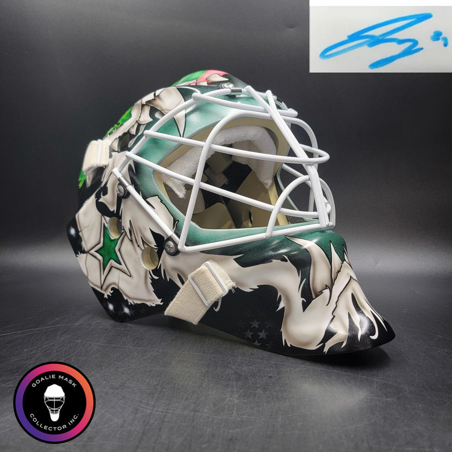 Jake Oettinger Signed Goalie Mask 2026 Dallas MAD OTTER BLACK Signature Edition Tribute. Goalie Mask Collector.