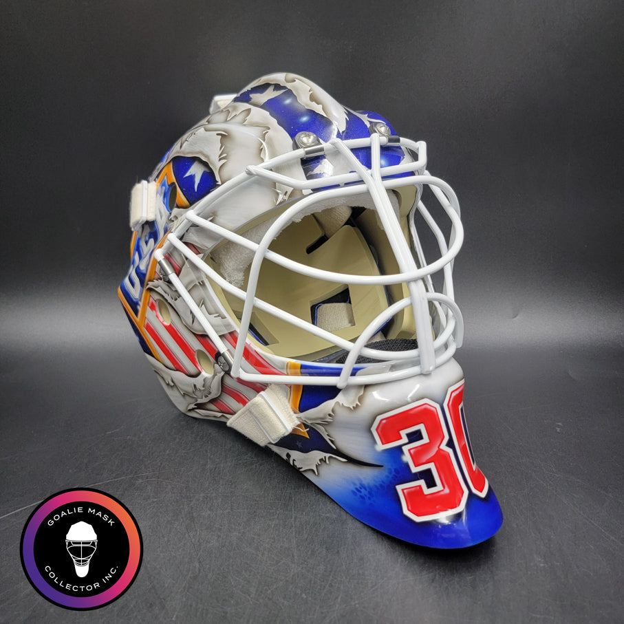 Jake Oettinger Unsigned Goalie Mask 2026 OLYMPICS Team USA Tribute