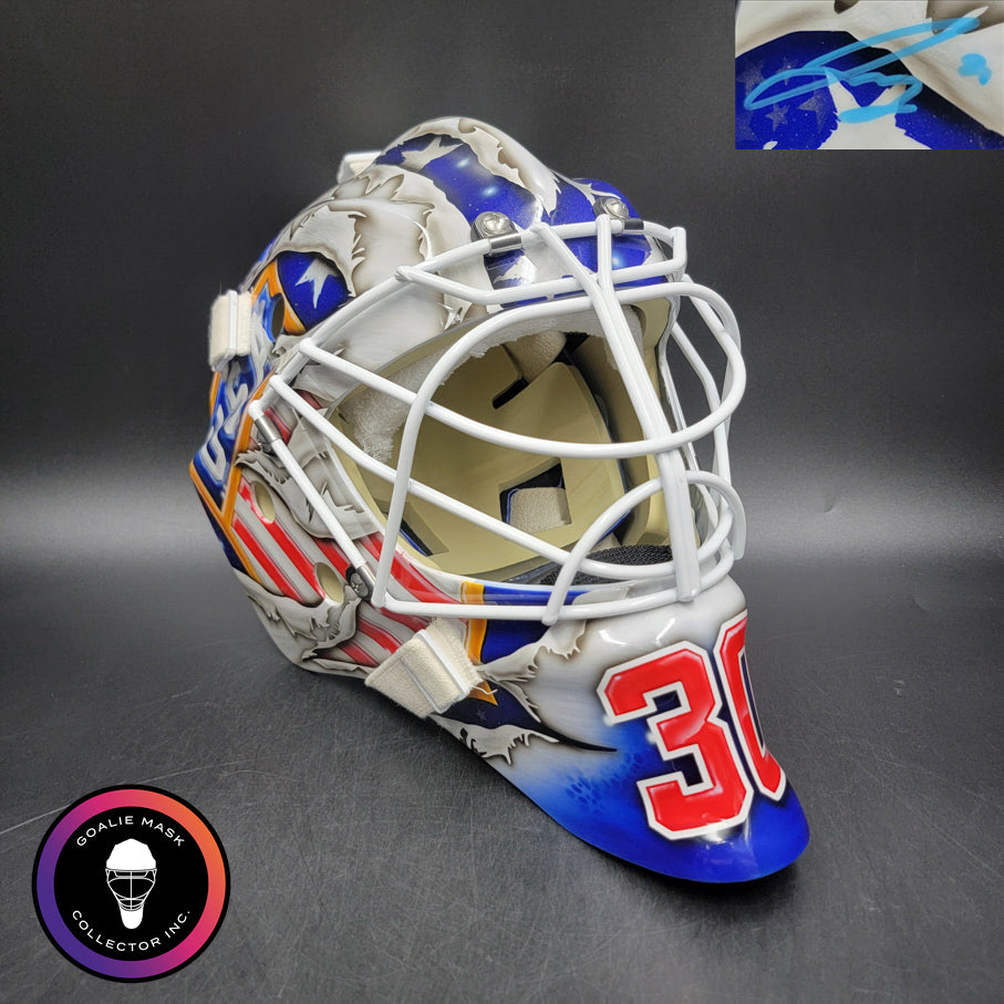 Jake Oettinger Signed Goalie Mask 2026 OLYMPICS Team USA Signature Edition. Goalie Mask Collector.