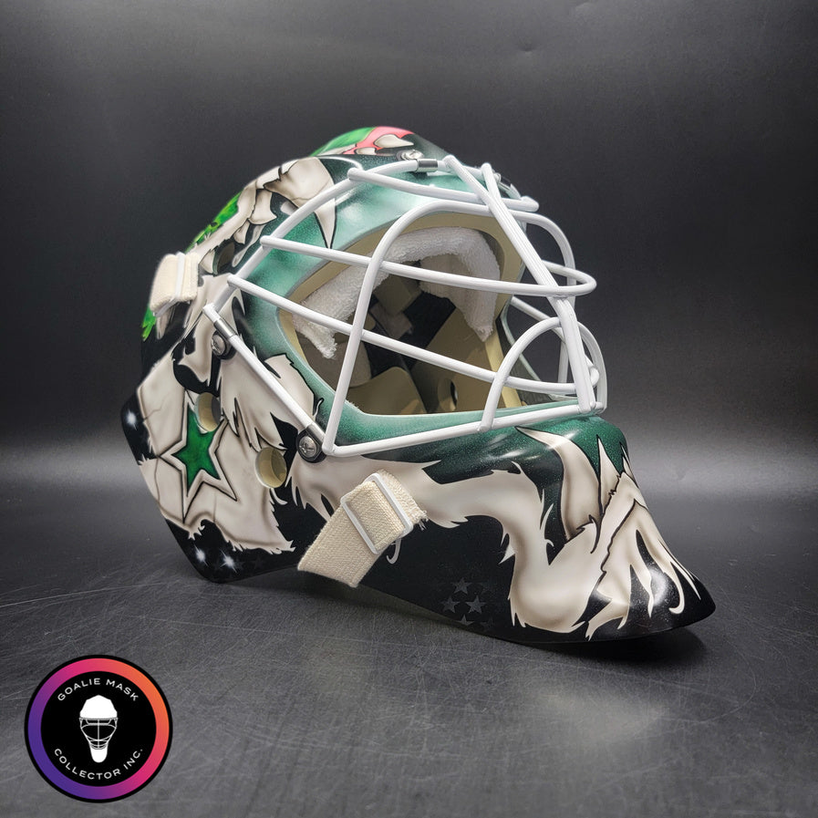 Jake Oettinger Unsigned Goalie Mask 2026 Dallas MAD OTTER BLACK Tribute
