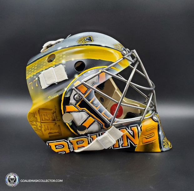 Jeremy Swayman Signed Goalie Mask 2023 Boston Tribute Signature Edition Autographed