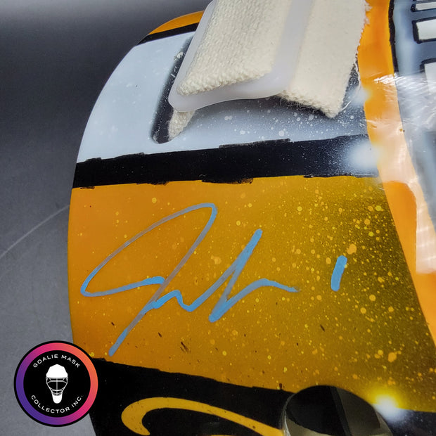 Jeremy Swayman Signed Goalie Mask 2025-26 Boston Tribute Signature Edition Autographed