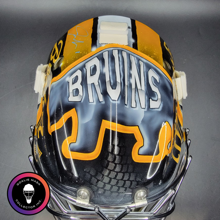 Jeremy Swayman Signed Goalie Mask 2025-26 Boston Tribute Signature