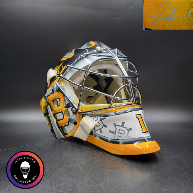 Jeremy Swayman Signed Goalie Mask 2025-26 Boston Tribute Signature Edition Autographed