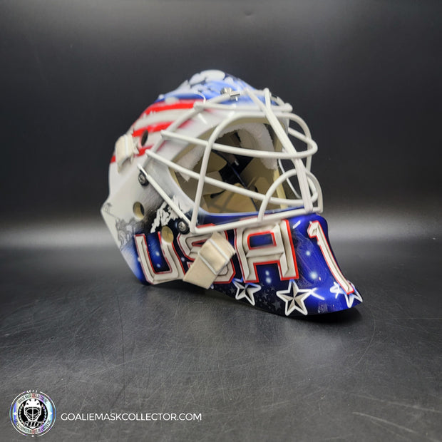 Jeremy Swayman Signed Goalie Mask 2025 4 Nations Team USA Signature Edition Autographed