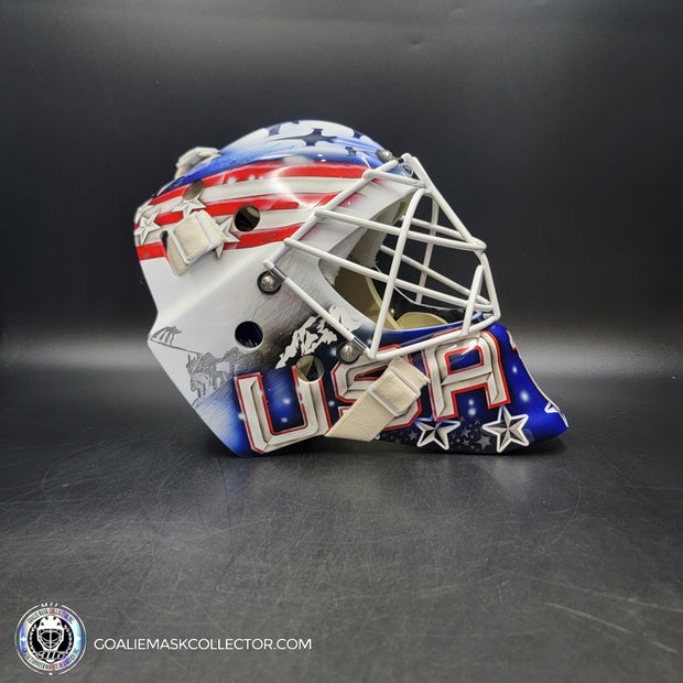 Jeremy Swayman Signed Goalie Mask 2025 4 Nations Team USA Signature Edition Autographed