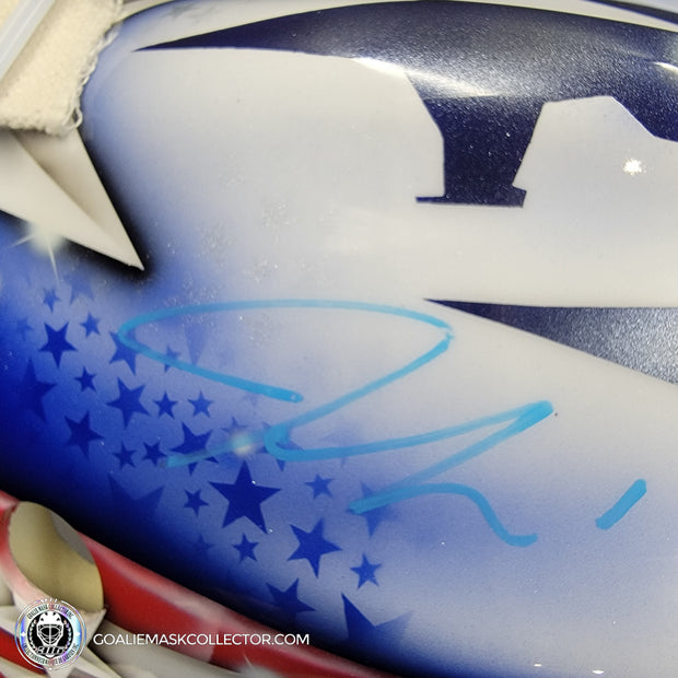 Jeremy Swayman Signed Goalie Mask 2025 4 Nations Team USA Signature Edition Autographed