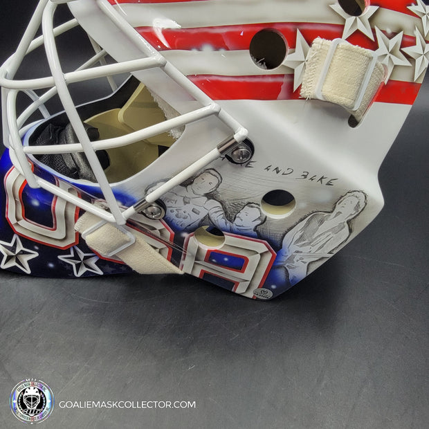 Jeremy Swayman Signed Goalie Mask 2025 4 Nations Team USA Signature Edition Autographed