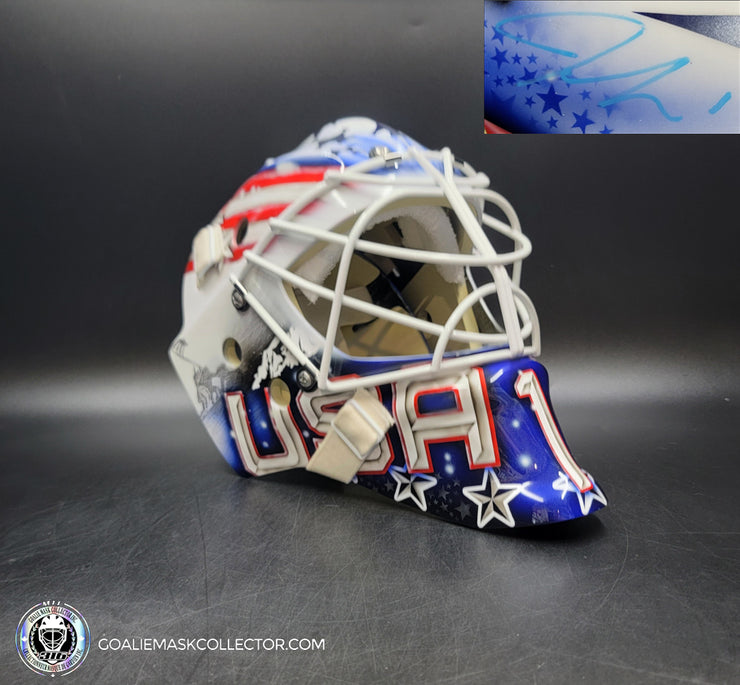 Jeremy Swayman Signed Goalie Mask 2025 4 Nations Team USA Signature Edition Autographed