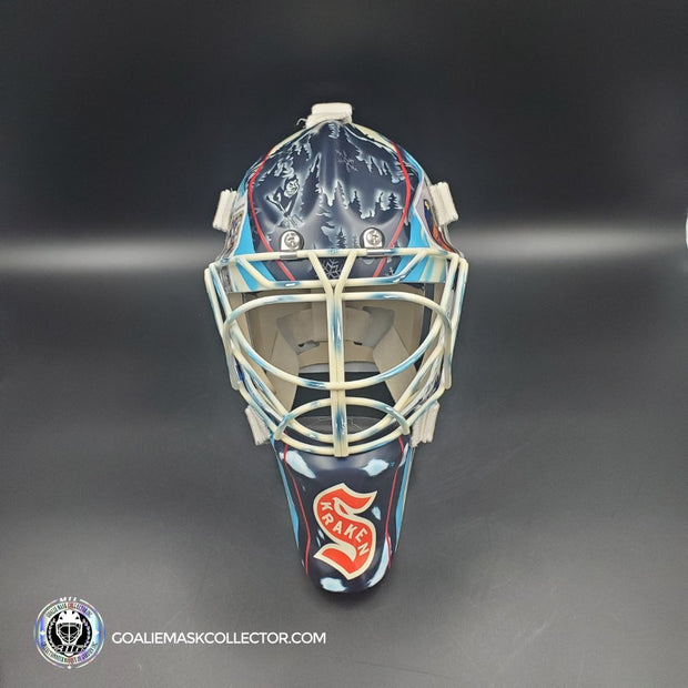 Joey Daccord Goalie Mask Unsigned Seattle 2024 Winter Classic Baseball Cards Tribute