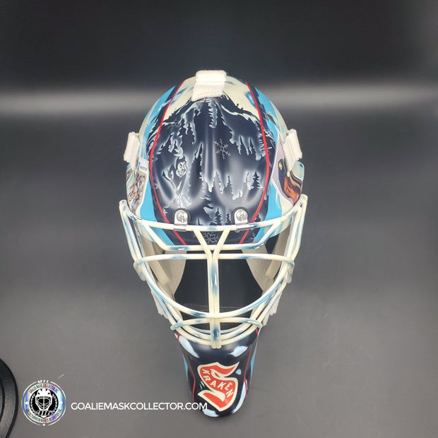 Joey Daccord Goalie Mask Unsigned Seattle 2024 Winter Classic Baseball Cards Tribute