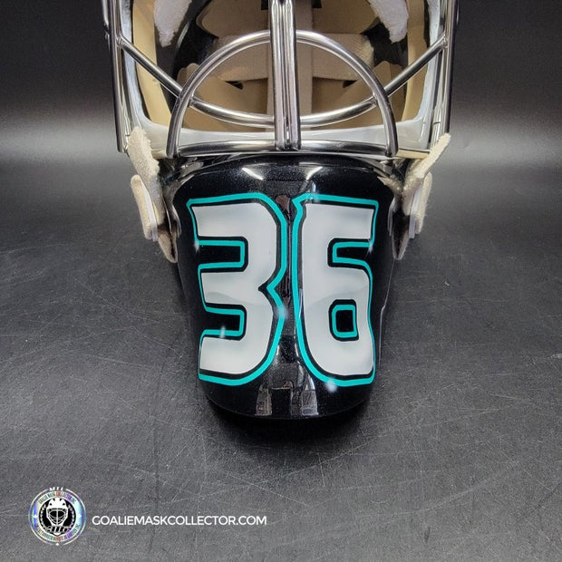 John Gibson Goalie Mask Unsigned 2017 Anaheim V2 Hebert 25th Anniversary Tribute