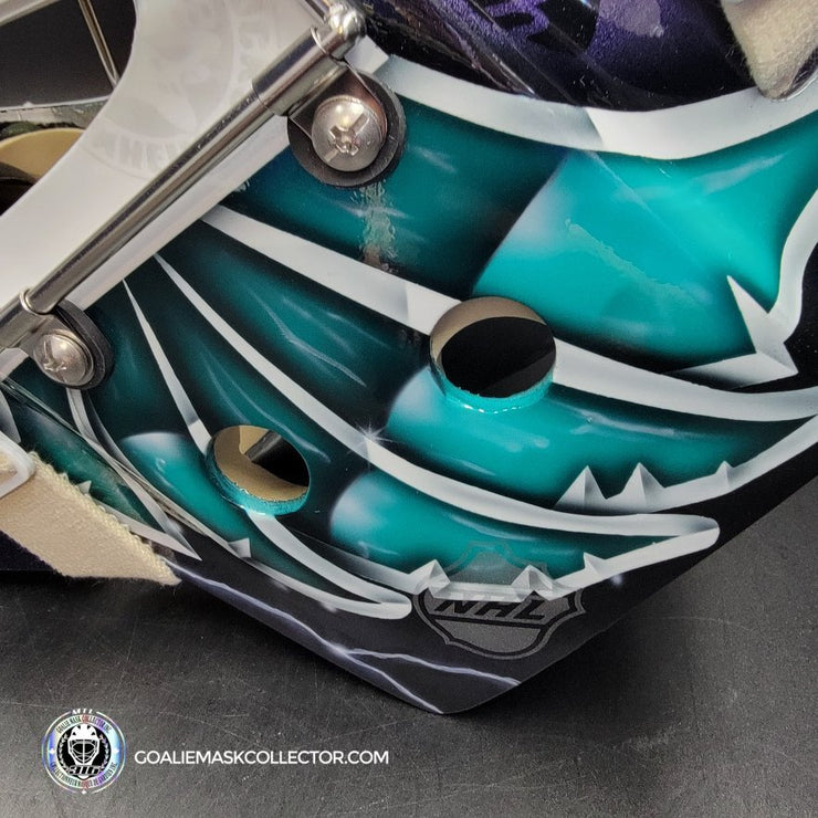 John Gibson Goalie Mask Unsigned 2017 Anaheim V2 Hebert 25th Anniversary Tribute