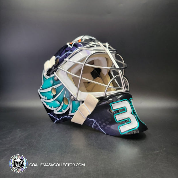 John Gibson Goalie Mask Unsigned 2017 Anaheim V2 Hebert 25th Anniversary Tribute