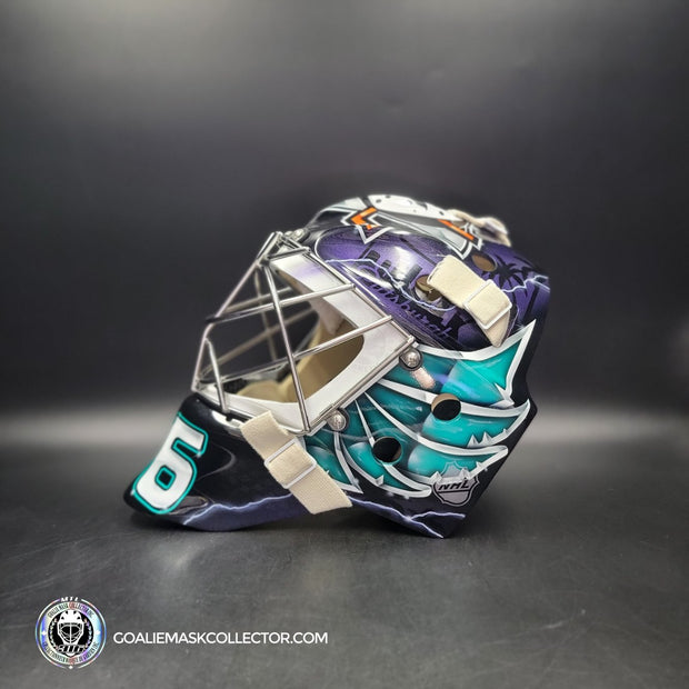 John Gibson Goalie Mask Unsigned 2017 Anaheim V2 Hebert 25th Anniversary Tribute