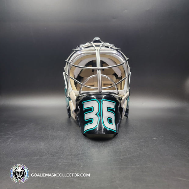 John Gibson Goalie Mask Unsigned 2017 Anaheim V2 Hebert 25th Anniversary Tribute