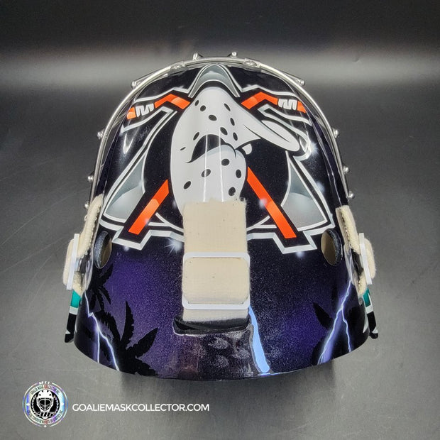 John Gibson Goalie Mask Unsigned 2017 Anaheim V2 Hebert 25th Anniversary Tribute