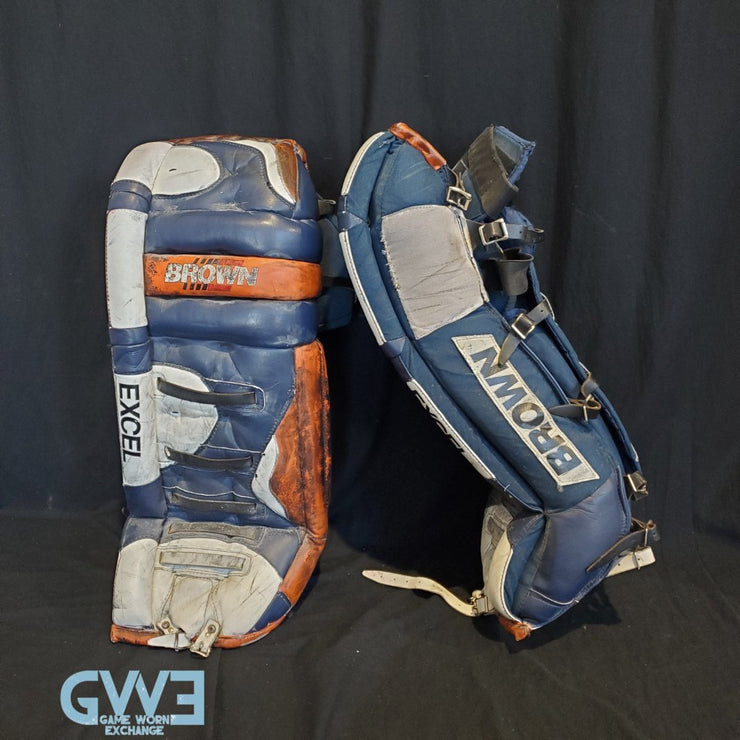 John Vanbiesbrouck Game Worn Pads Photomatched to New York Islanders and New Jersey Devils AS-02999