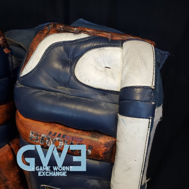 John Vanbiesbrouck Game Worn Pads Photomatched to New York Islanders and New Jersey Devils AS-02999