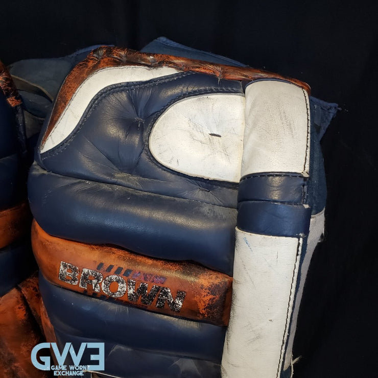 John Vanbiesbrouck Game Worn Pads Photomatched to New York Islanders and New Jersey Devils AS-02999