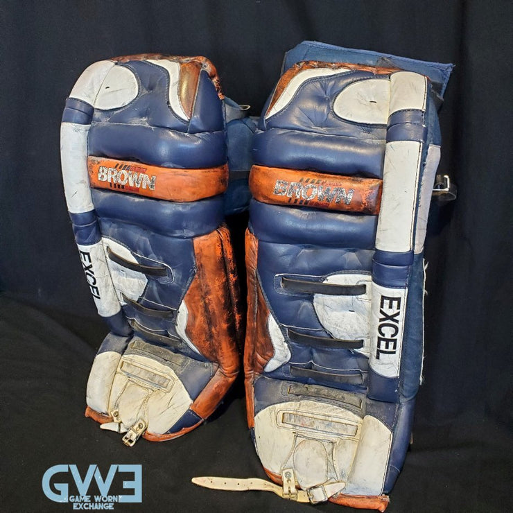 John Vanbiesbrouck Game Worn Pads Photomatched to New York Islanders and New Jersey Devils AS-02999