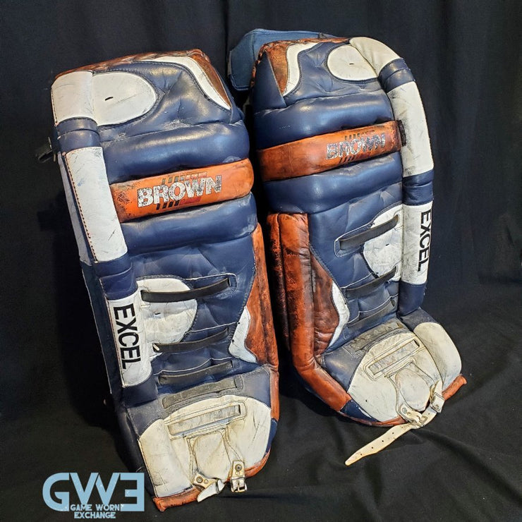 John Vanbiesbrouck Game Worn Pads Photomatched to New York Islanders and New Jersey Devils AS-02999