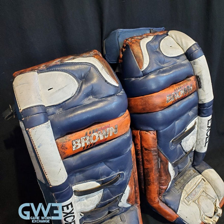 John Vanbiesbrouck Game Worn Pads Photomatched to New York Islanders and New Jersey Devils AS-02999