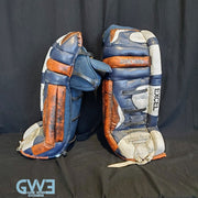 John Vanbiesbrouck Game Worn Pads Photomatched to New York Islanders and New Jersey Devils AS-02999