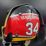 John Vanbiesbrouck Goalie Mask Unsigned "THE GEAR COLLECTION" Brown Pad Set Florida BEE316 Tribute