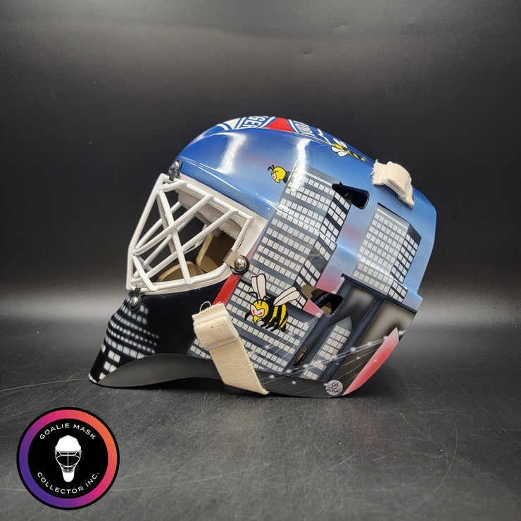 John Vanbiesbrouck Signed Goalie Mask New York V3 with CATEYE Grill Signature Edition Autographed