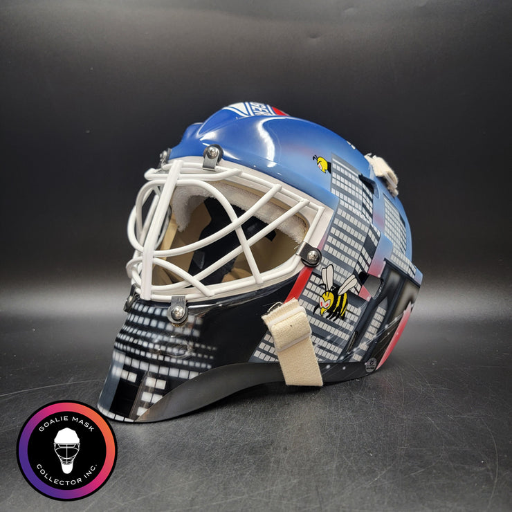 John Vanbiesbrouck Signed Goalie Mask New York V3 with CATEYE Grill Signature Edition Autographed