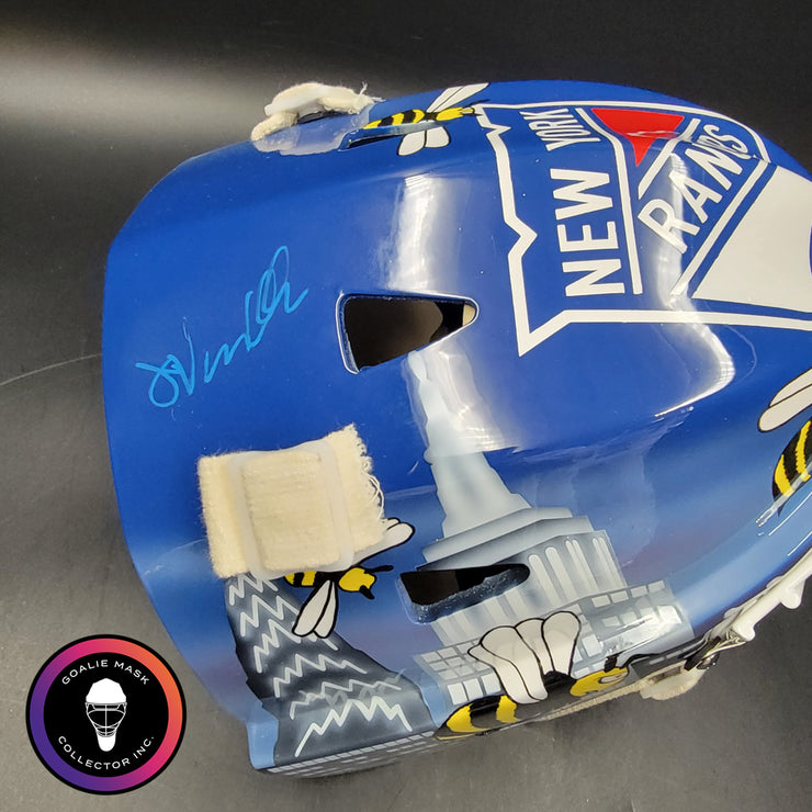 John Vanbiesbrouck Signed Goalie Mask New York V3 with CATEYE Grill Signature Edition Autographed