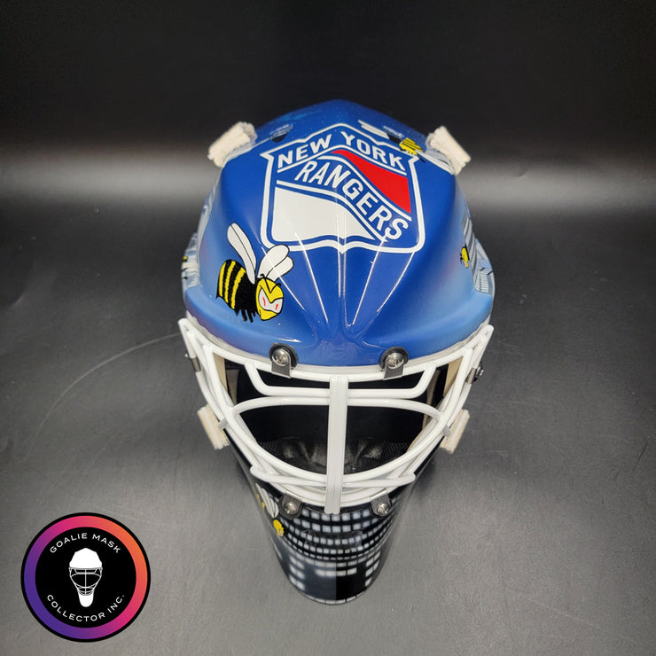 John Vanbiesbrouck Signed Goalie Mask New York V3 with CATEYE Grill Signature Edition Autographed