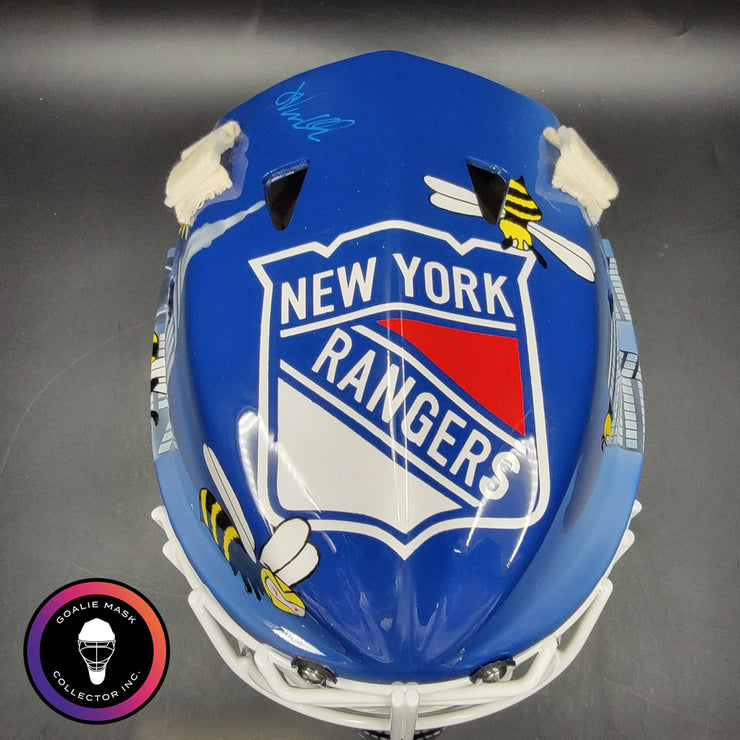 John Vanbiesbrouck Signed Goalie Mask New York V3 with CATEYE Grill Signature Edition Autographed
