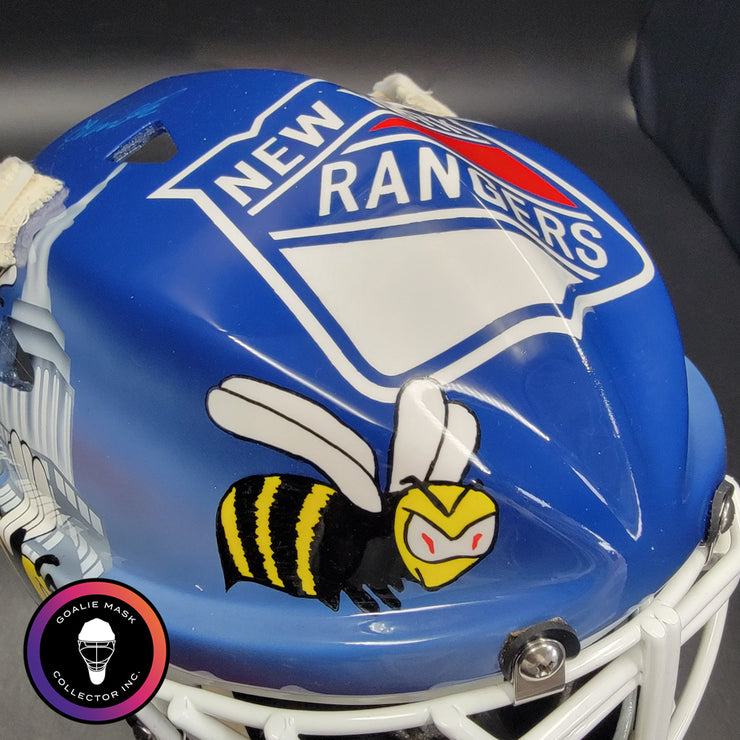 John Vanbiesbrouck Signed Goalie Mask New York V3 with CATEYE Grill Signature Edition Autographed