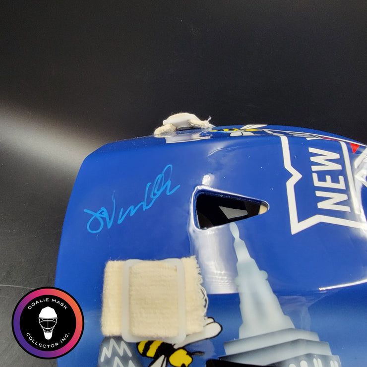 John Vanbiesbrouck Signed Goalie Mask New York V3 with CATEYE Grill Signature Edition Autographed