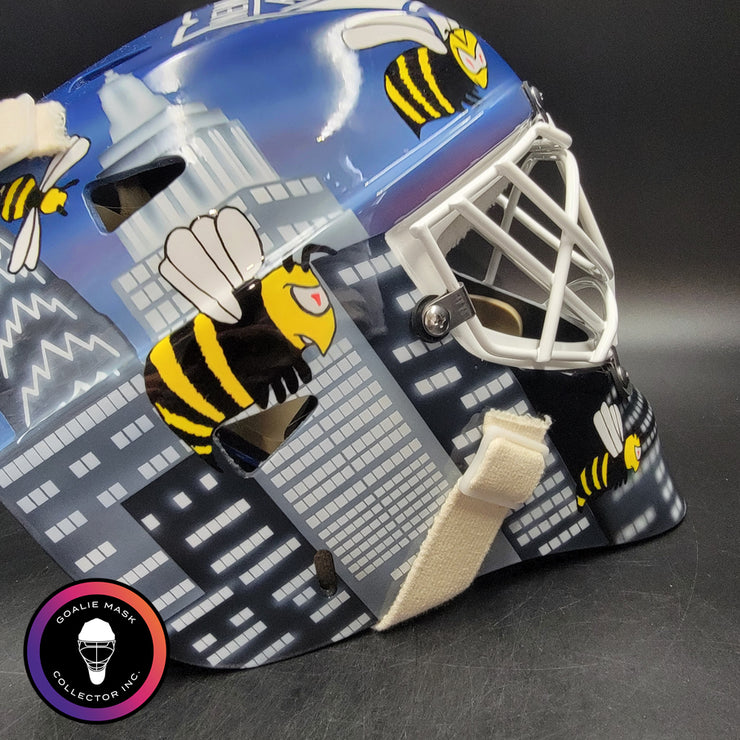 John Vanbiesbrouck Signed Goalie Mask New York V3 with CATEYE Grill Signature Edition Autographed