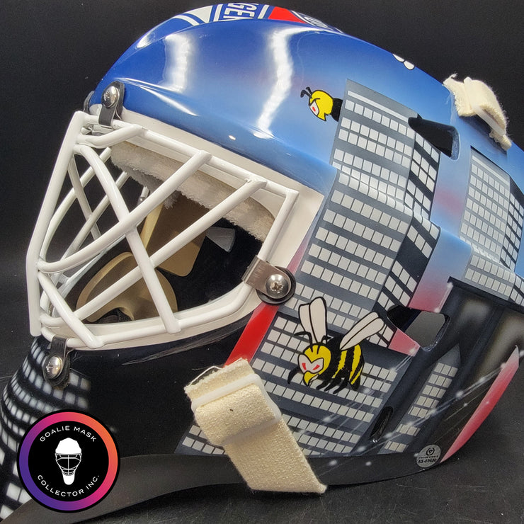 John Vanbiesbrouck Signed Goalie Mask New York V3 with CATEYE Grill Signature Edition Autographed