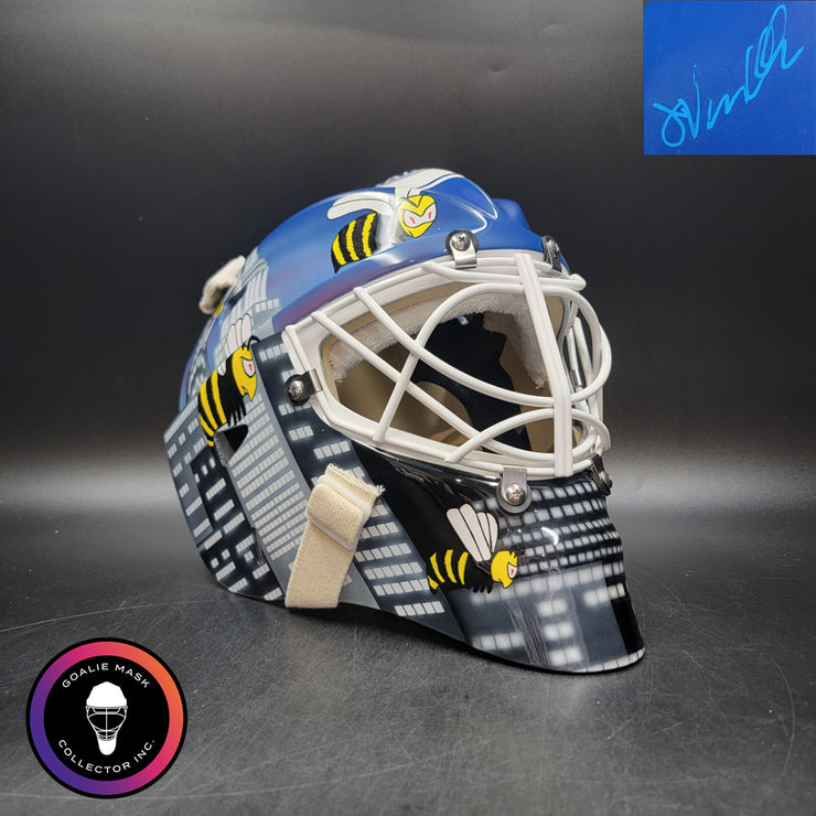 John Vanbiesbrouck Signed Goalie Mask New York V3 with CATEYE Grill Signature Edition Autographed