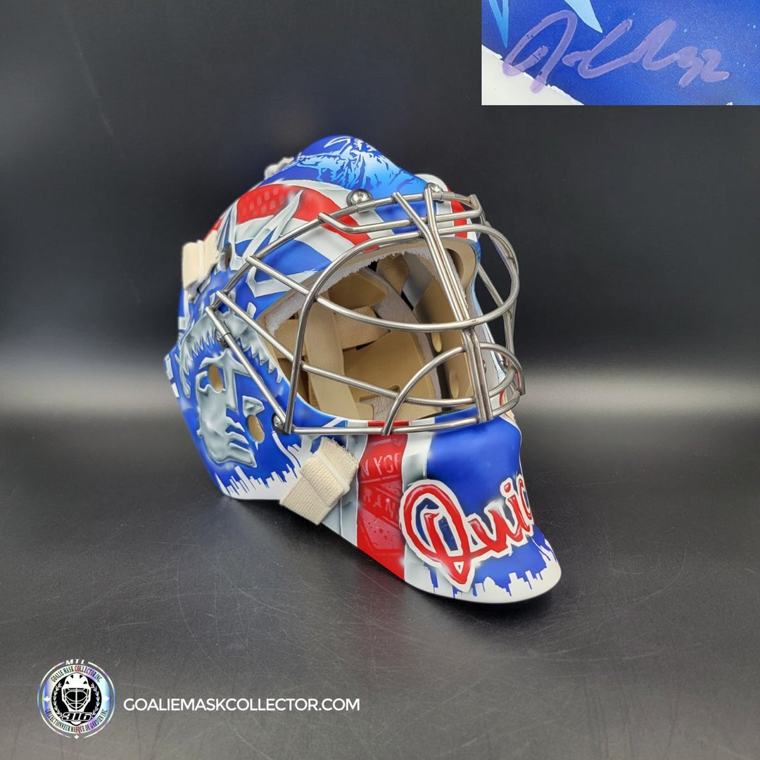 Jonathan Quick Signed Goalie Mask 2024 V2 New York Signature Edition. Goalie Mask Collector.
