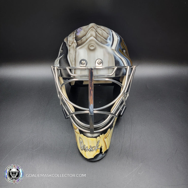 Jonathan Quick Signed Goalie Mask 2023 Las Vegas V2 MATTE Finish Signature Edition Autographed Painted on Sportmask Pro 3i Tribute