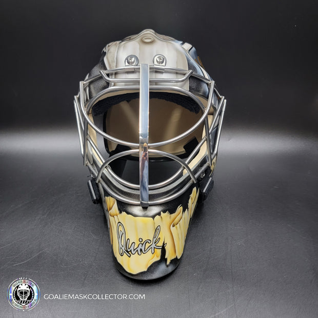Jonathan Quick Signed Goalie Mask 2023 Las Vegas V2 MATTE Finish Signature Edition Autographed Painted on Sportmask Pro 3i Tribute